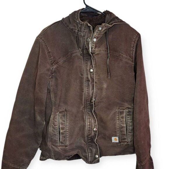 Carhartt Women's Sherpa Lined Workwear Berkeley Jacket Brown size XS 0-2 - Picture 1 of 7